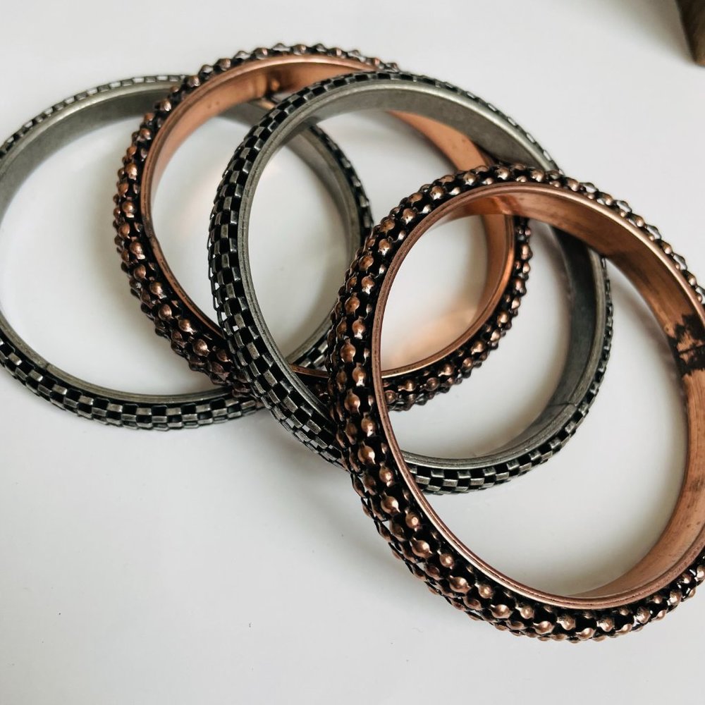 Textured Stackable Bangle Bracelets Bundle Lot Of… - image 5